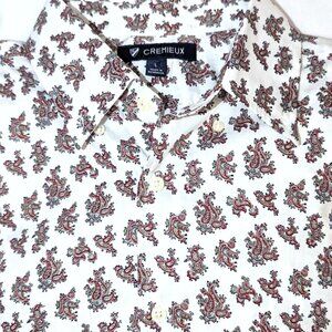 Cremieux Men’s | 100% Supima Cotton Long Sleeve Paisley Button Down | Large